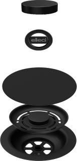 ELLECI - GHOST OPEN TWIST (tekerős) automata dugókiemelő egymedencés mosogatókhoz - fekete