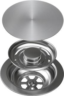 ELLECI - GHOST SYSTEM szűrőtakaró, szűrő és túlfolyó egymedencés mosogatókhoz - inox