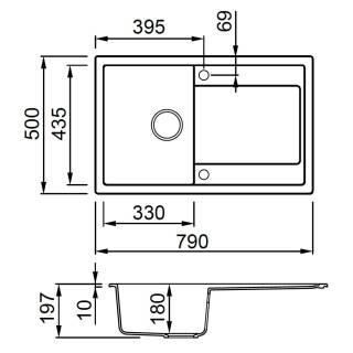 Elleci OUTLET - Mosogatótálca Life 300 Granitek G51 Avena