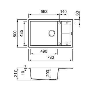ELLECI - Mosogatótálca Unico 310 K97 Light Grey