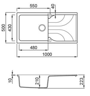 elleci ego 480 g48 mosogatótálca 