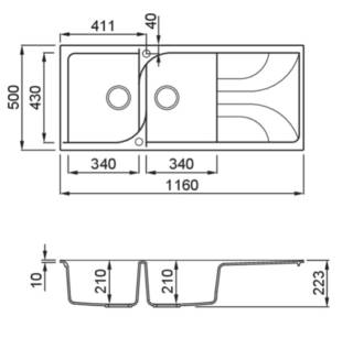 elleci ego 500 g62 mosogatótálca 