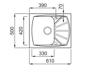 elleci living 125 m73 mosogatótálca