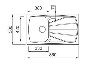 Mosogatótálca Living 400 G40 nero