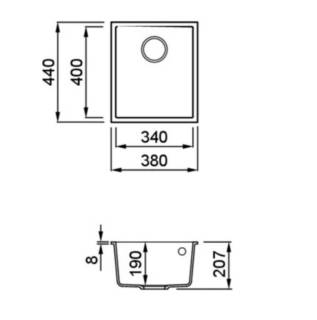 elleci quadra 100 g40 munkalap alá szerelhető mosogatótálca