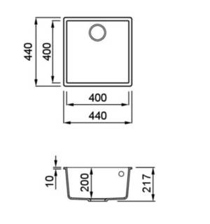 elleci quadra 102 g62 munkalap alá szerelhető mosogatótálca