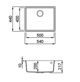 elleci quadra 105 g62 munkalap alá szerelhető mosogatótálca 