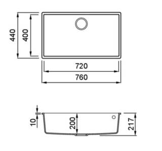 elleci quadra 130 g62 munkalap alá szerelhető mosogatótálca 
