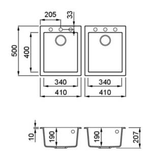 elleci quadra 200 G70 mosogatótálca