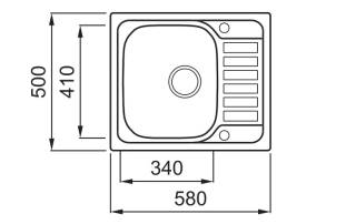 elleci sky 125 sx inox medence bal oldalt mosogatótálca
