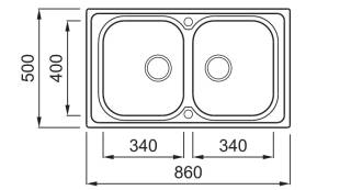 elleci sky 450 inox mosogatótálca 