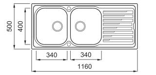 elleci sky 500 dx inox medence jobb oldalt mosogatótálca 