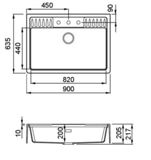 elleci spazio 900 k86 keratek mosogatótálca
