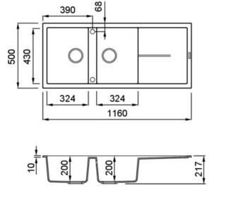 elleci unico 500 k86 black mosogatótálca 