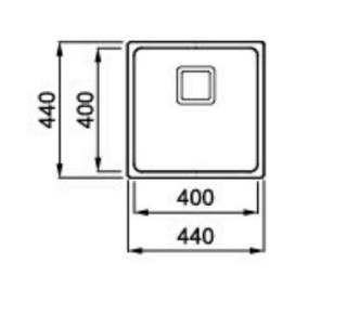elleci w-square 400 munkalapra, munkalap alá és szintbe is szerelhető inox mosogatótálca 