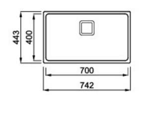 elleci w-square 700 munkalapra, munkalap alá és szintbe is szerelhető inox mosogatótálca 