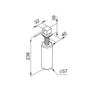 ELLECI ADI02301- Kompakt mosogatószer-adagoló, négyzet alakú fejjel