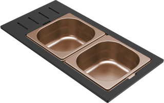 ELLECI - Tároló edény háromrészes gourmet 433 bronz HPL kerettel