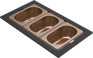 ELLECI - Tároló edény háromrészes gourmet 366 bronz HPL kerettel