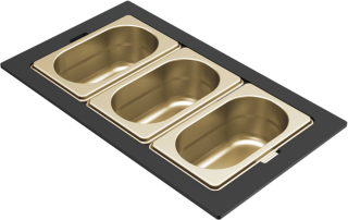 ELLECI - Tároló edény háromrészes gourmet 366 arany HPL kerettel