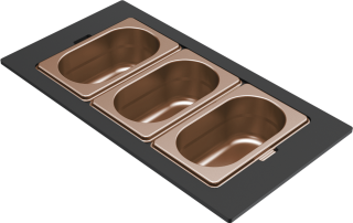 ELLECI - Tároló edény háromrészes gourmet 410 bronz HPL kerettel