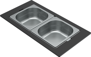 ELLECI - Tároló edény kétrészes gourmet 378 inox HPL kerettel