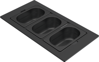 ELLECI - Tároló edény háromrészes gourmet 378 fekete HPL kerettel