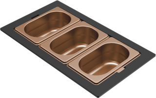 ELLECI - Tároló edény háromrészes gourmet 378 bronz HPL kerettel