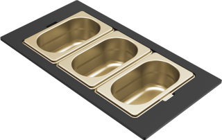 ELLECI - Tároló edény háromrészes gourmet 378 arany HPL kerettel