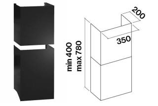 FALMEC - Páraelszívó csőtakaró kürtő fekete Quasar, Verso