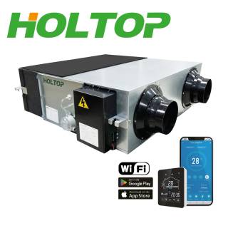 HOLTOP Eco-Smart Pro Plus XHBQ-D3.5 DMTHC központi hővisszanyerős szellőztető entalpia hőcserélővel, LCD kijelzős vezérléssel, WiFi-vel