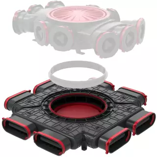 HEATPEX - Osztódoboz lapos csatornához 573x573x62 8x50 mm