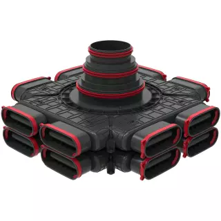HEATPEX - Osztódoboz lapos csatornához 573x573x62 8x50 mm