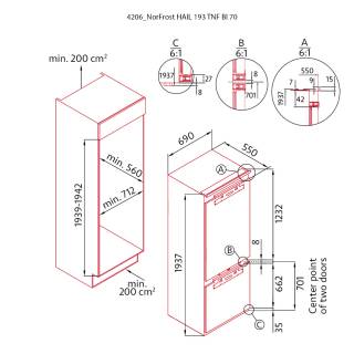 nodor norfrost hail-193 tnf bi 70 beépíthető hűtőszekrény