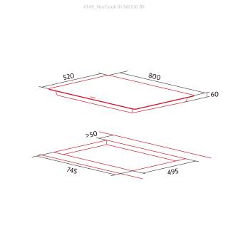 nodor norcoock ih-n8106 bk hob to hood fekete beépíthető indukciós főzőlap