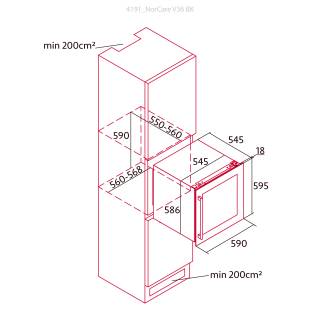 nodor norcare v-36 bk fekete beépíthető borhűtő