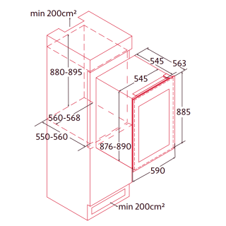 Nodor Beépíthető borhűtő NorCare VC-57 BK