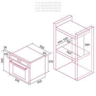 nodor mo-6800 sw air fryer fehér beépíthető sütő