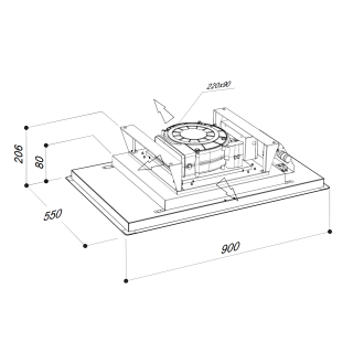 SIRIUS - Páraelszívó SLT-971 EM 90 cm H 160 TW Inox + ajándék CATA mikro MW-5120 DG