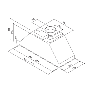 Sirius - Páraelszívó SL-900 70 cm Inox