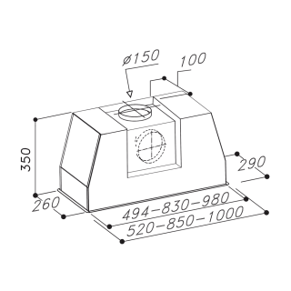 Sirius - Páraelszívó SL-906 L TW 100 cm
