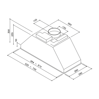 Sirius OUTLET - Páraelszívó SLT-900 70 cm