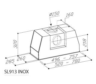 Sirius - Páraelszívó SL-913 TW 78 cm - Inox