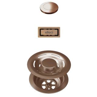 ELLECI - FLOW-PRO OPEN UP (nyomógombos) automata dugókiemelő egymedencés mosogatókho - bronz