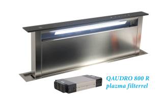 SIRIUS - Páraelszívó S-DD2 TC/L EM 58 fekete üveg/inox motor nélkül + plazma filter QUADRO 800 R