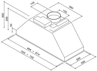 Sirius - Páraelszívó SM-900 70 cm Inox