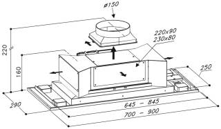 Sirius - Páraelszívó SL-903 P EM 90 cm Inox - motor nélkül