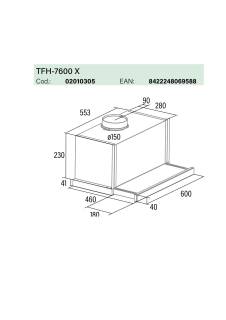 Cata - Páraelszívó TFH-7600 X inox +  AJÁNDÉK Cata MW-5120 DG green mikrohullámú sütő