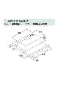 cata tf-2003/60 led white glass fehér elszívó