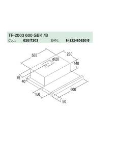 cata tf-2003/60 led black glass fekete elszívó